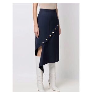 Alexander McQueen asymmetrical convertible skirt navy blue